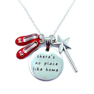 There’s No Place Like Home Necklace Wizard Of Oz Ruby Slippers